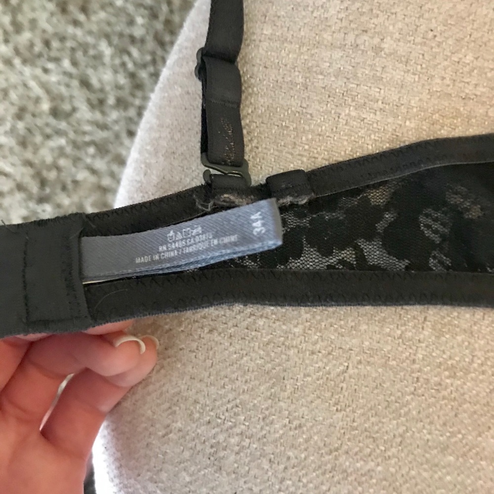 aerie Charcoal Lace Push-Up Bra - Picture 3 of 3